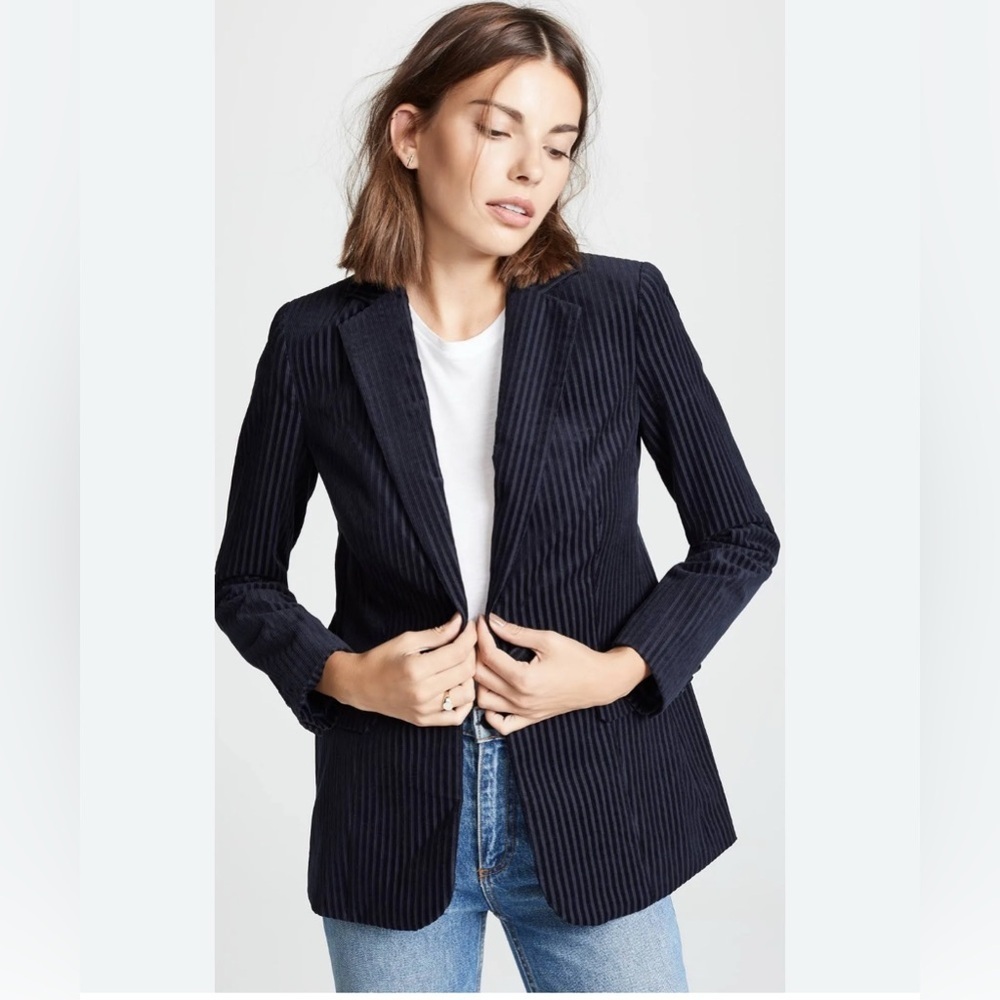 FRAME Fine Variegated One-Button Blazer Jacket 2